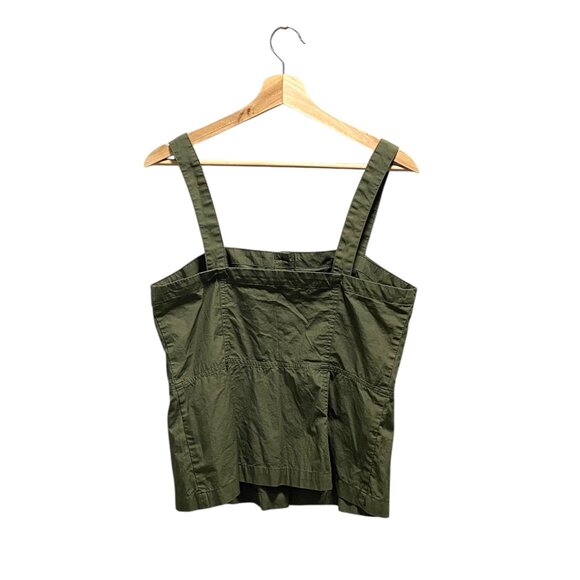 Banana Republic Button Front Convertible Sleeveless Blouse Olive Green Size 8 - Picture 9 of 12